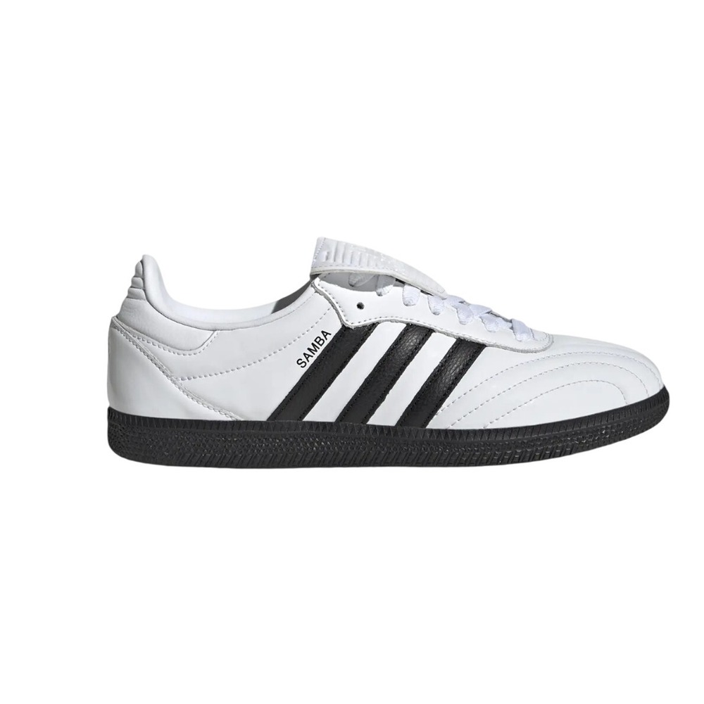 Adidas Samba Classic Cloud White Black patent Leather Soccer Sneakers Women US 8